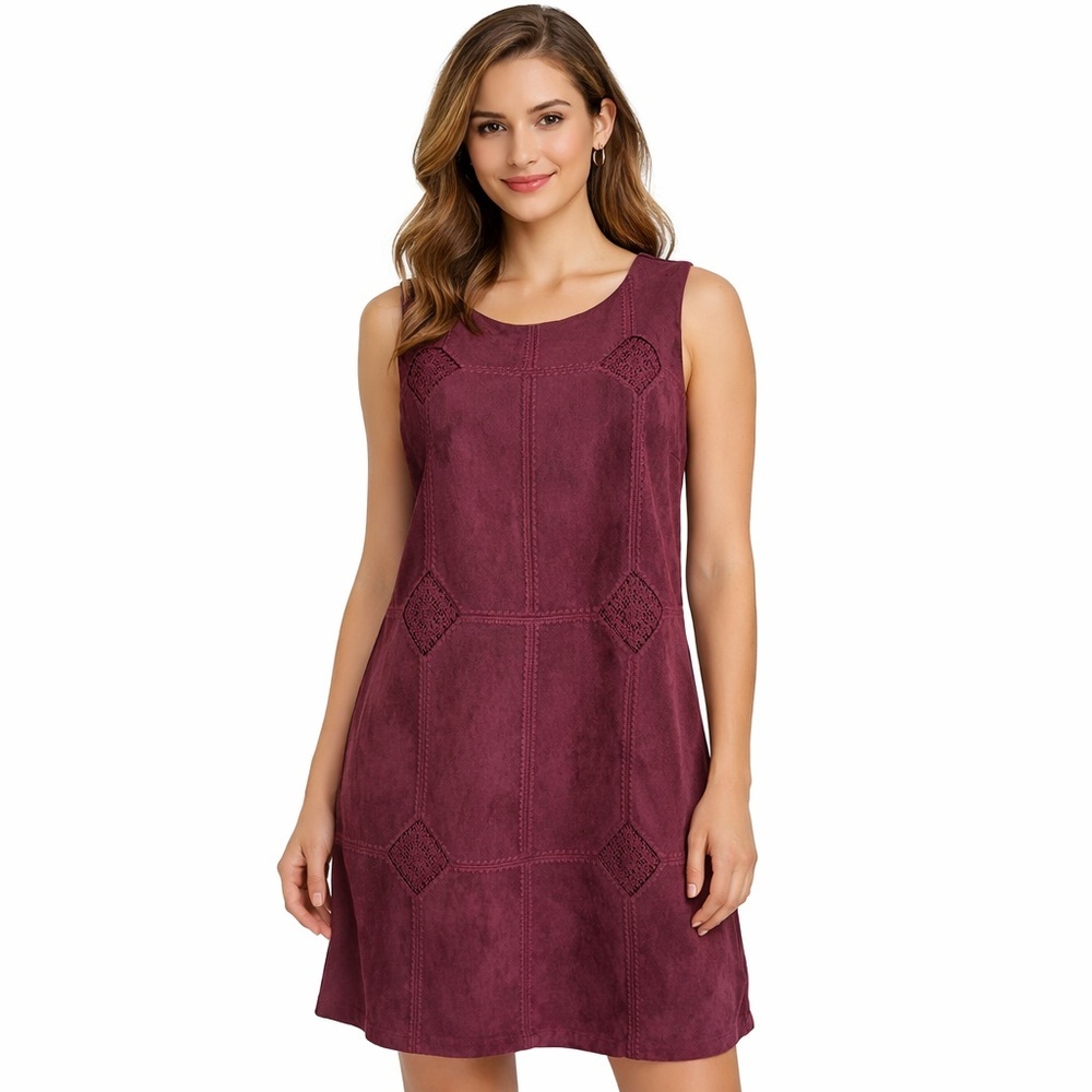 Skies are Blue Burgundy Shift Dress